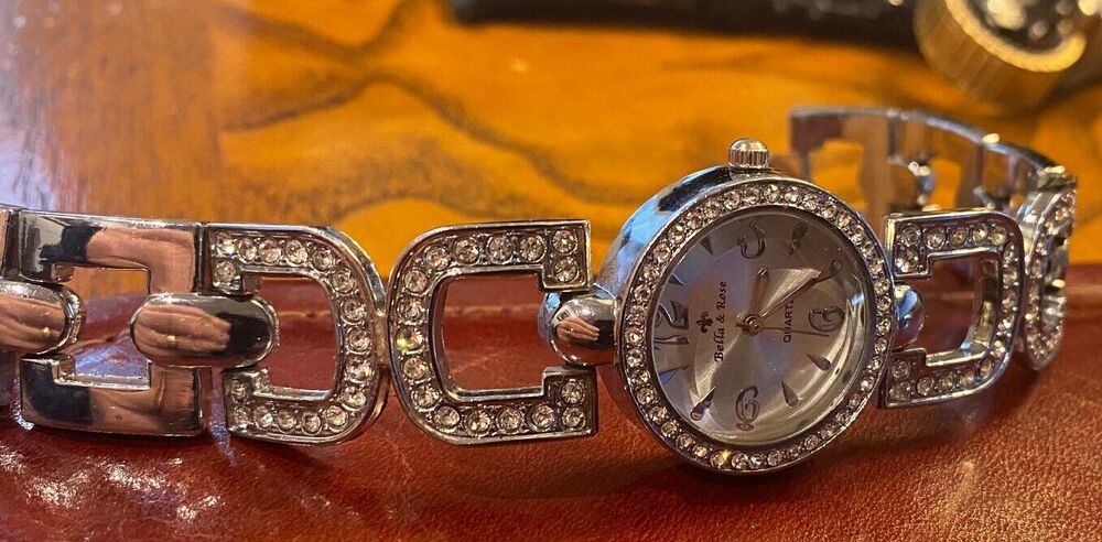 Women's 27mm Bella & Rose Dress Watch, Crystal Accents, Bracelet Band
